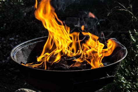 Fire spell drop into barbecue